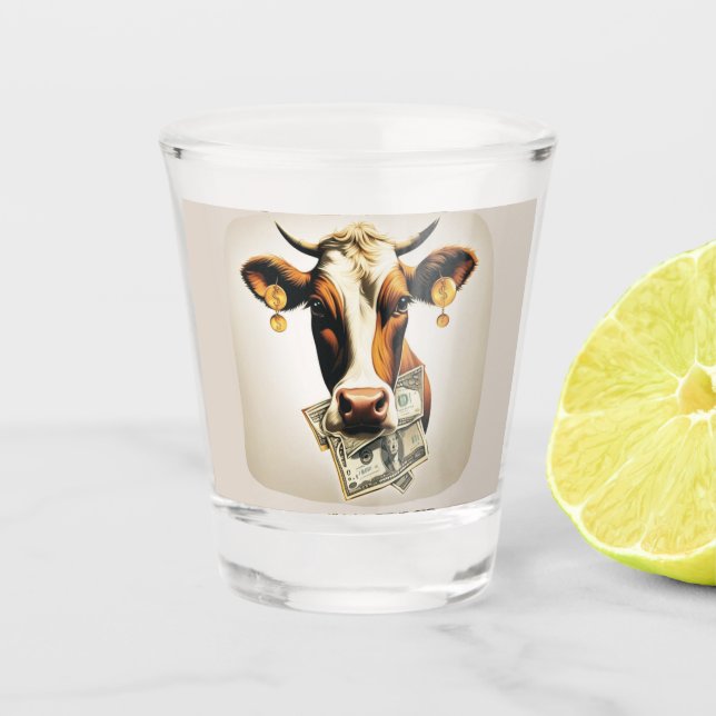 Cash Cow  Shot Glass (Front)