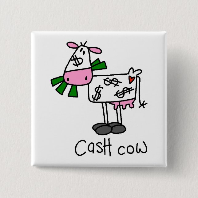 Cash Cow Tshirts and Gifts Button (Front)