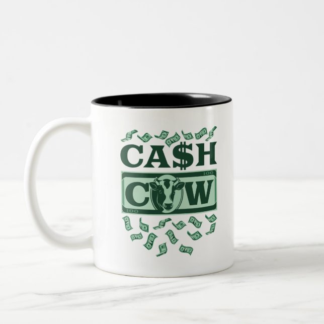 Cash Cow Two-Tone Coffee Mug (Left)