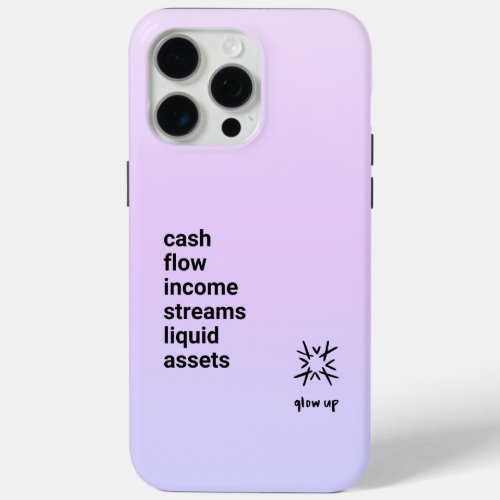 Cash flow income streams liquid assets iPhone 15 pro max case