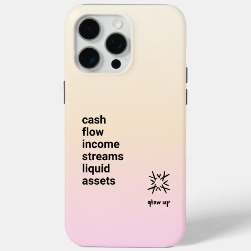 Cash flow income streams liquid assets iPhone 15 pro max case