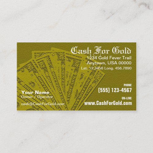Cash For Gold Business Card