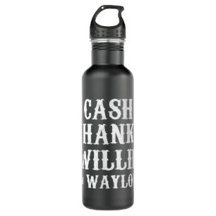 Cash Hank Willie and Waylon Country Music Stainless Steel Water Bottle