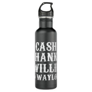 Cash Hank Willie and Waylon Country Music  Stainless Steel Water Bottle
