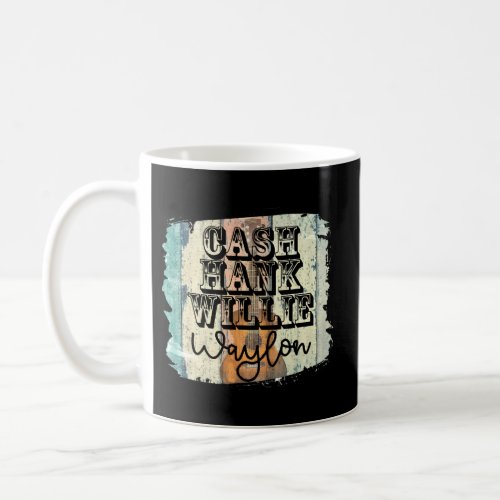 Cash Hank Willie Waylon Guitar Country Music Coffee Mug