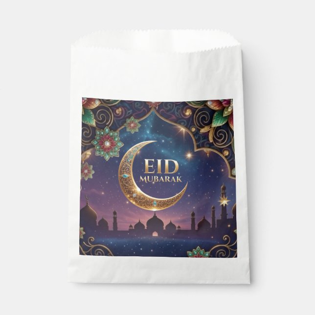 Cash money eid Mubarak Gold And navy Favor Bag (Front)