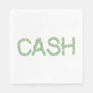 Cash Money Word Green Finance Napkins