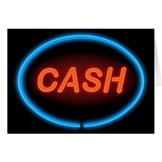 Cash neon. cards (Front Horizontal)