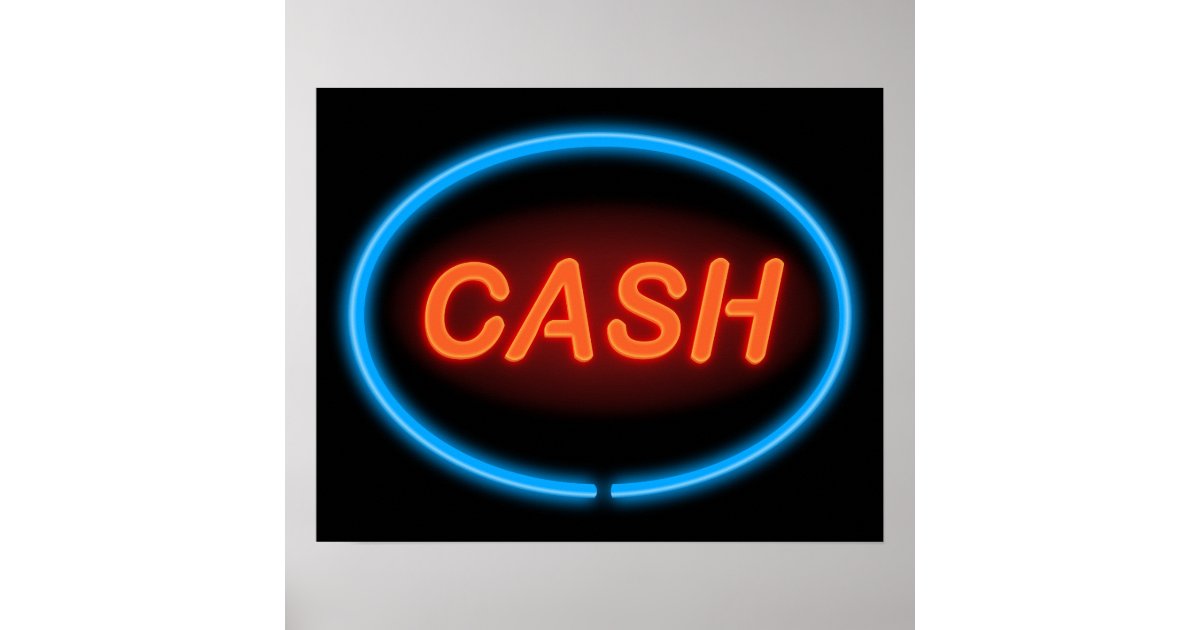 Cash neon. poster | Zazzle.com