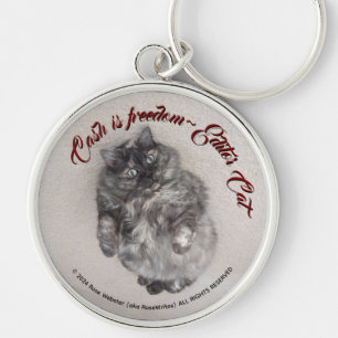 Cash says Editor Cat by RoseWrites Photo Keychain