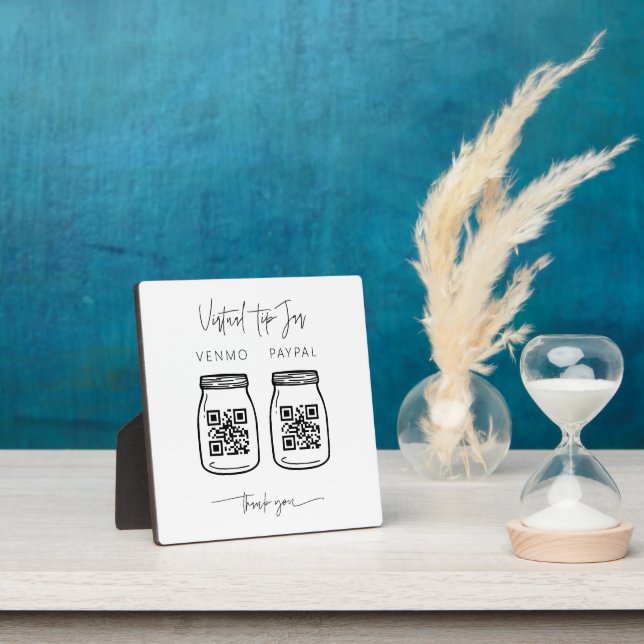 Cash Tips Sign Small Business Money Scan QR G400 Plaque (Insitu)