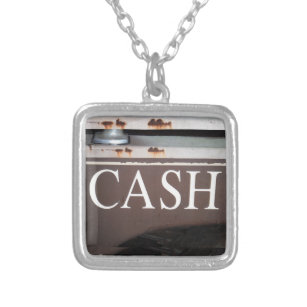 CASH Tow Truck Vintage Car Sign Silver Plated Necklace
