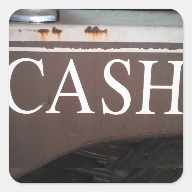 CASH Tow Truck Vintage Car Sign Square Sticker (Front)