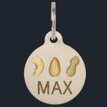 Cashew Peanut Almond Nuts Snack Food Foodie Pet ID Tag<br><div class="desc">Pet tag design features an original illustration of a row of cashew, almond, and peanut nuts. Just personalize with the name of your dog or cat. Lots of coordinating pet products are also available from this shop! Don't see exactly what you're looking for? Contact Rebecca to have a product customized...</div>