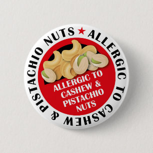Cashew & Pistachio Nut Allergy Badge Button