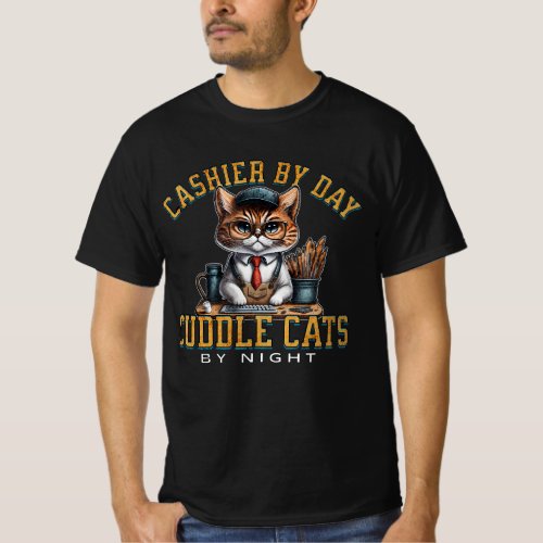 Cashier by day Cuddle Cats by night T_Shirt