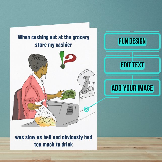 Cashier Funny Birthday Card (Looking for the perfect card for that clever cashier friend of yours.)