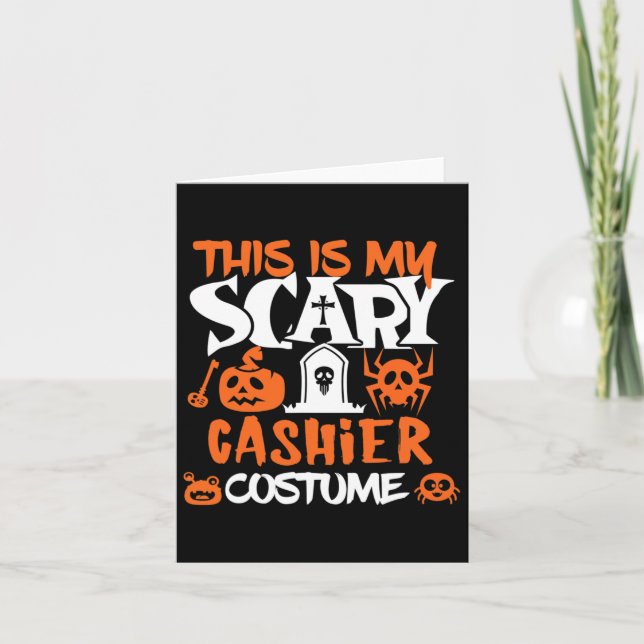 Cashier Halloween Shirt Costume Funny Men Women  Card (Front)