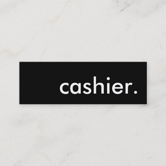 cashier. mini business card (Front)