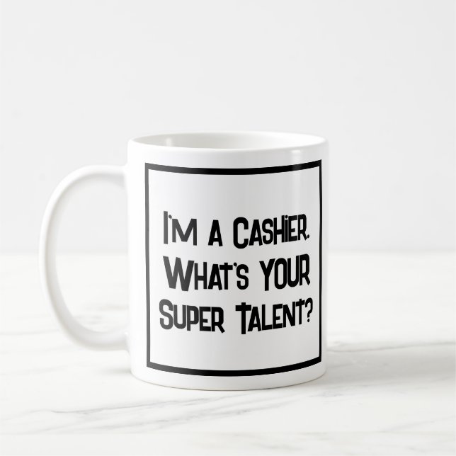 Cashier Super Talent. Coffee Mug (Left)