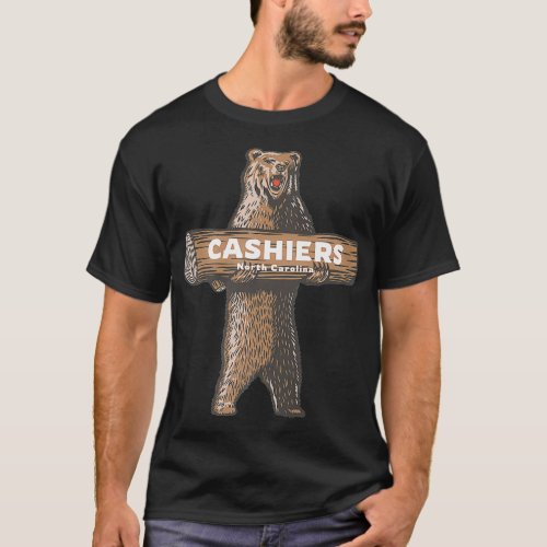 Cashiers North Carolina NC Growling Bear Vacation  T_Shirt