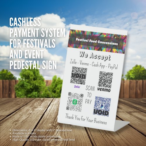 Cashless Payment System For Festivals And Event Pedestal Sign