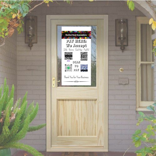 Cashless Payment System For Festivals And Events Door Sign