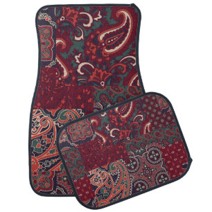 Cashmere Paisley Silk: Abstract Vintage Patchwork Car Floor Mat