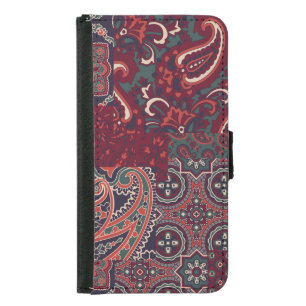 Cashmere Paisley Silk: Abstract Vintage Patchwork Samsung Galaxy S5 Wallet Case