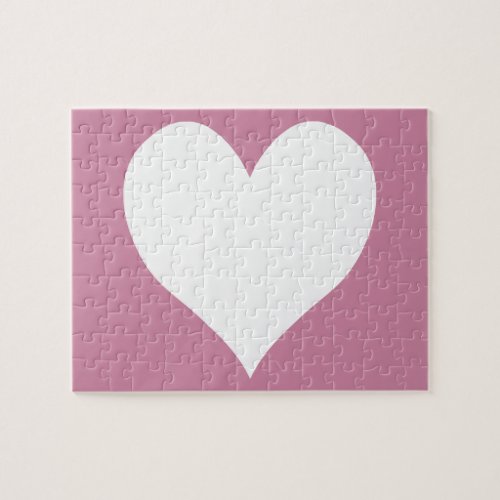Cashmere Rose and White Cute Heart Jigsaw Puzzle