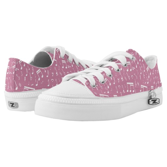 Cashmere Rose Pink and music notes Low-Top Sneakers