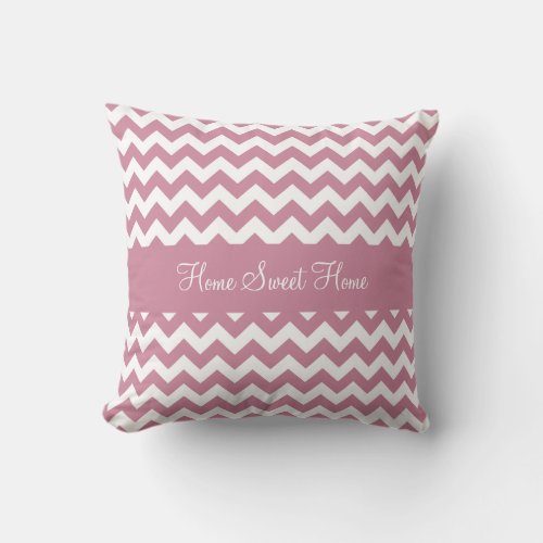 Cashmere Rose Pink Chevron Throw Pillow