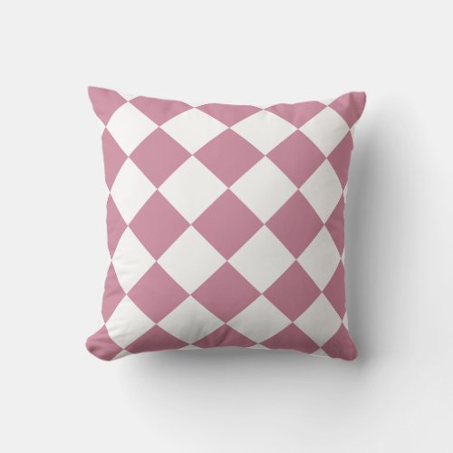 Cashmere Rose Pink Diamond Pattern Throw Pillow