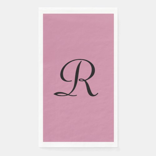 Cashmere Rose Pink Monogrammed Minimalist Pastel Paper Guest Towels
