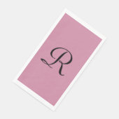 Cashmere Rose Pink Monogrammed Minimalist Pastel Paper Guest Towels (Corner)