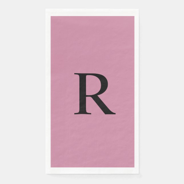 Cashmere Rose Pink Monogrammed Paper Guest Towel (Front)
