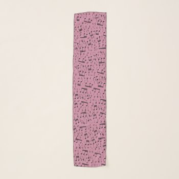 Cashmere Rose Pink Music Themed Scarf by giftsbonanza at Zazzle