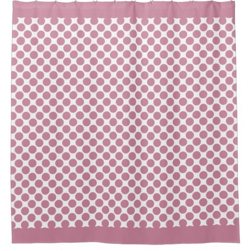Cashmere Rose Pink Polka Dots Shower Curtain