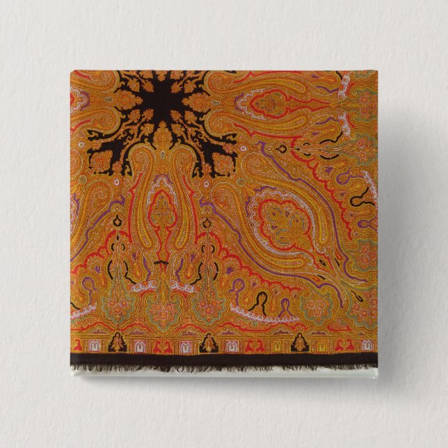 Cashmere scarf, c.1870-80 button (Front)