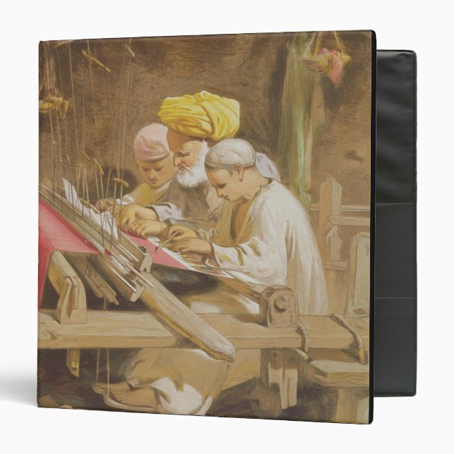 Cashmere Shawls: Weaving, 1863 (chromolitho) 3 Ring Binder (Front/Inside)