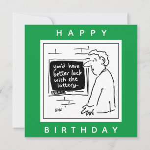 Cashpoint ATM and Customer at Bank Cartoon Card