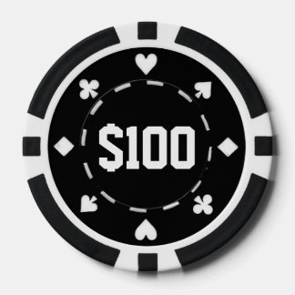 Casino, $100, Poker Chips, Black/White Chips
