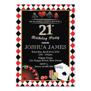 casino night invitations zazzle