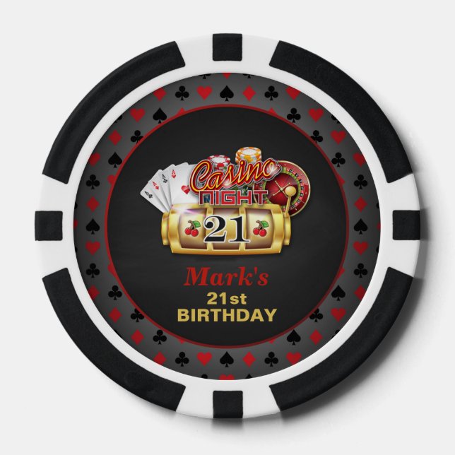 Casino 21st Birthday Poker Chip (Front)