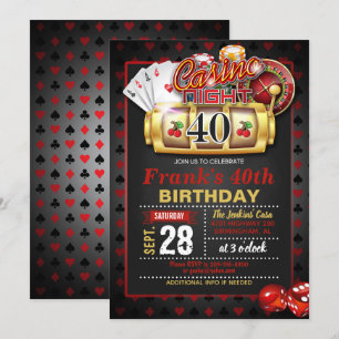 Casino 40th Birthday Invitation