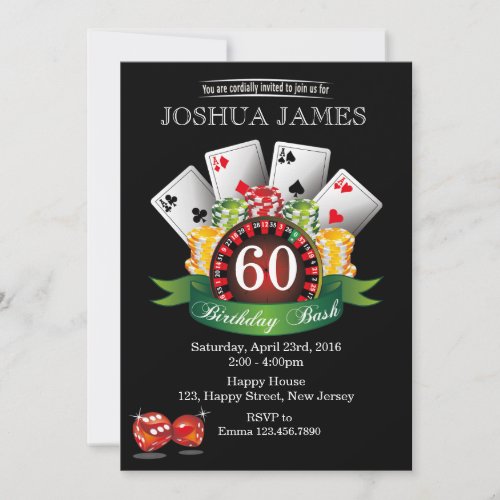 Casino 60th Birthday Invitation _ any age