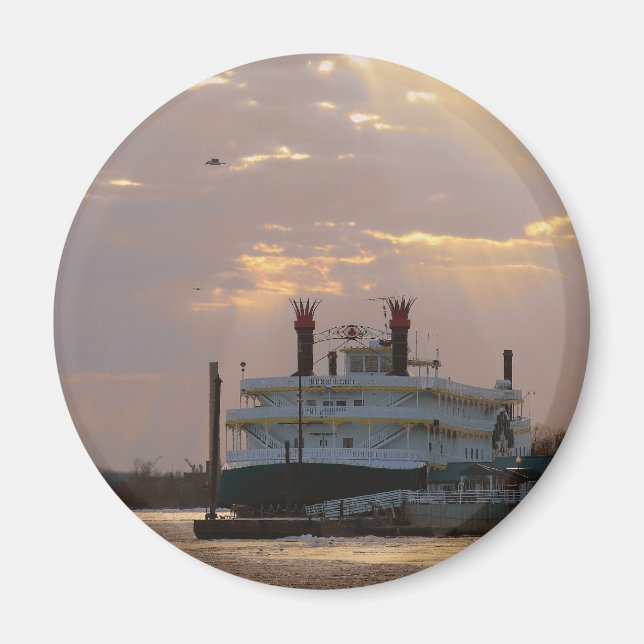 Casino at Sunset on the Mississippi River Magnet (Front)