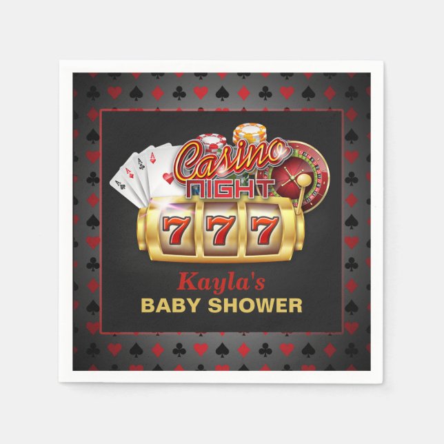 Casino Baby Shower Paper Napkins (Front)