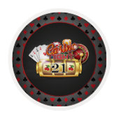 Casino Birthday Cupcake Topper - 21st Birthday Edible Frosting Rounds (Front)