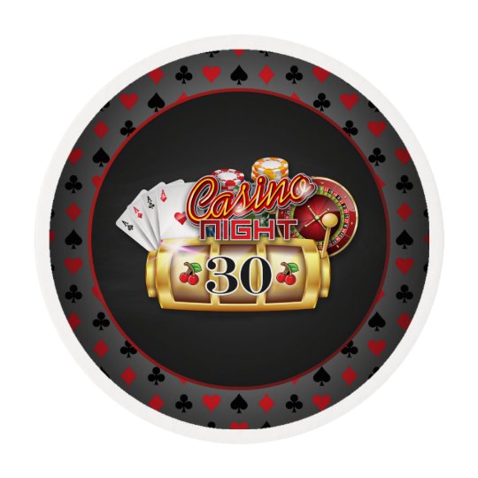 Casino Birthday Cupcake Topper 30th Birthday Edible Frosting Rounds